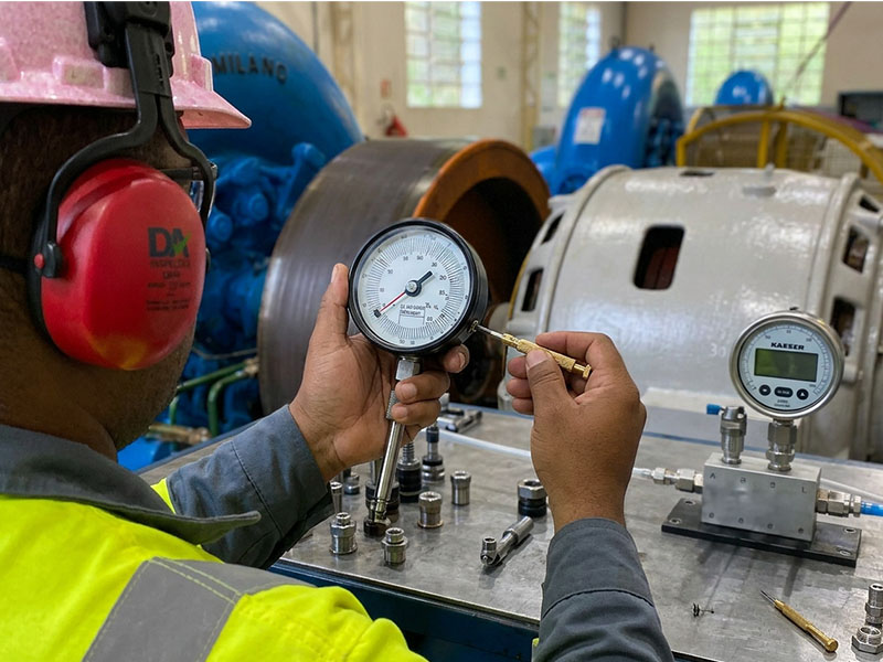 ajuste de manômetro