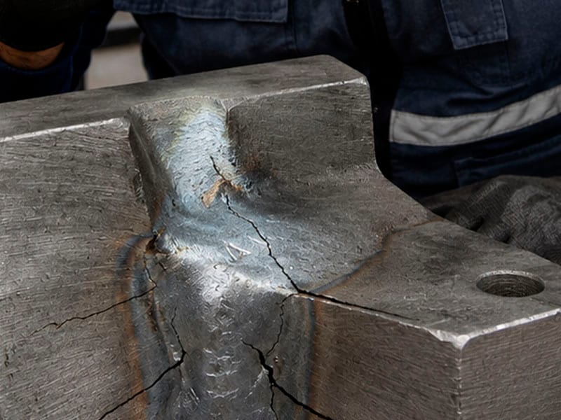 defeito em solda industrial